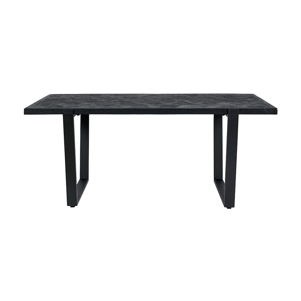 Product photograph of Olivia S Gianni Mango Wood And Iron Dining Table In Black from Olivia's