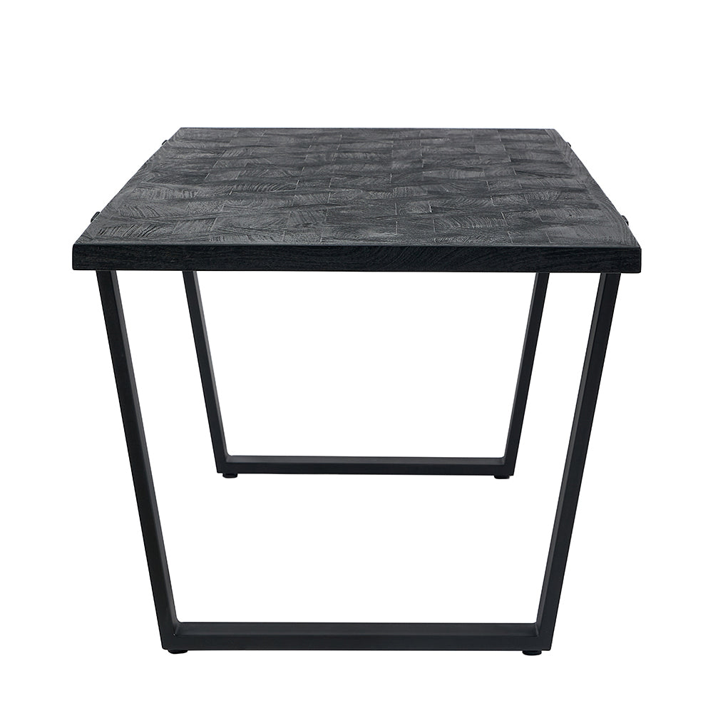 Product photograph of Olivia S Gianni Mango Wood And Iron Dining Table In Black from Olivia's.