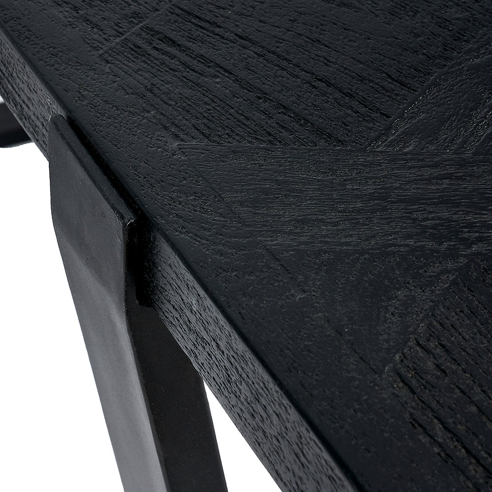 Product photograph of Olivia S Gianni Mango Wood And Iron Dining Table In Black from Olivia's.