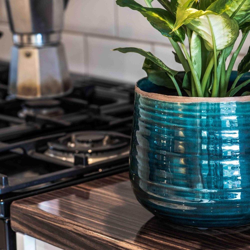 Product photograph of Ivyline Pot Como In Turquoise from Olivia's.