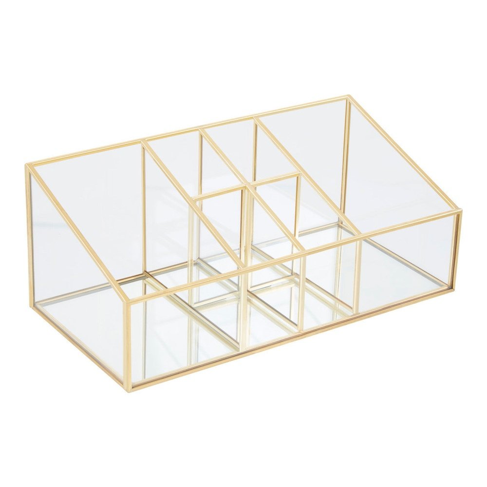 Product photograph of Olivia S Eloise 6 Compartment Cosmetics Organiser In Gold from Olivia's