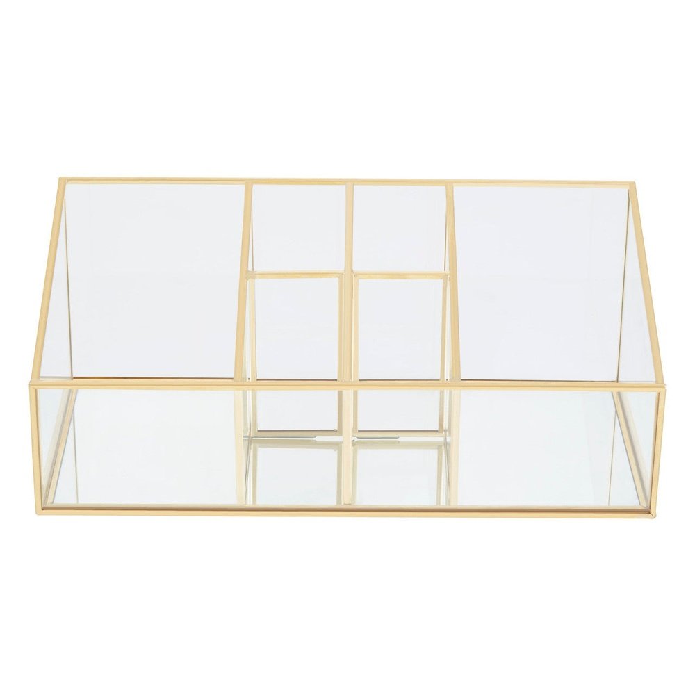 Product photograph of Olivia S Eloise 6 Compartment Cosmetics Organiser In Gold from Olivia's.