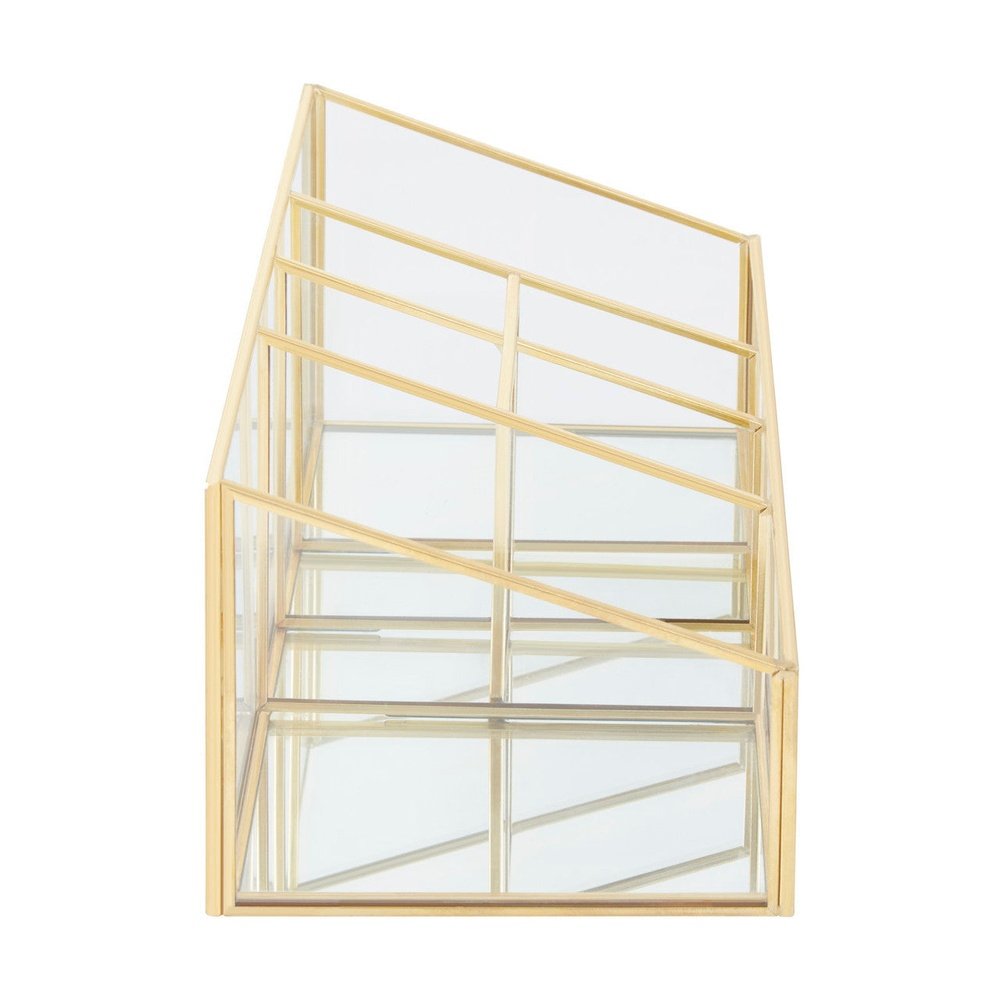 Product photograph of Olivia S Eloise 6 Compartment Cosmetics Organiser In Gold from Olivia's.
