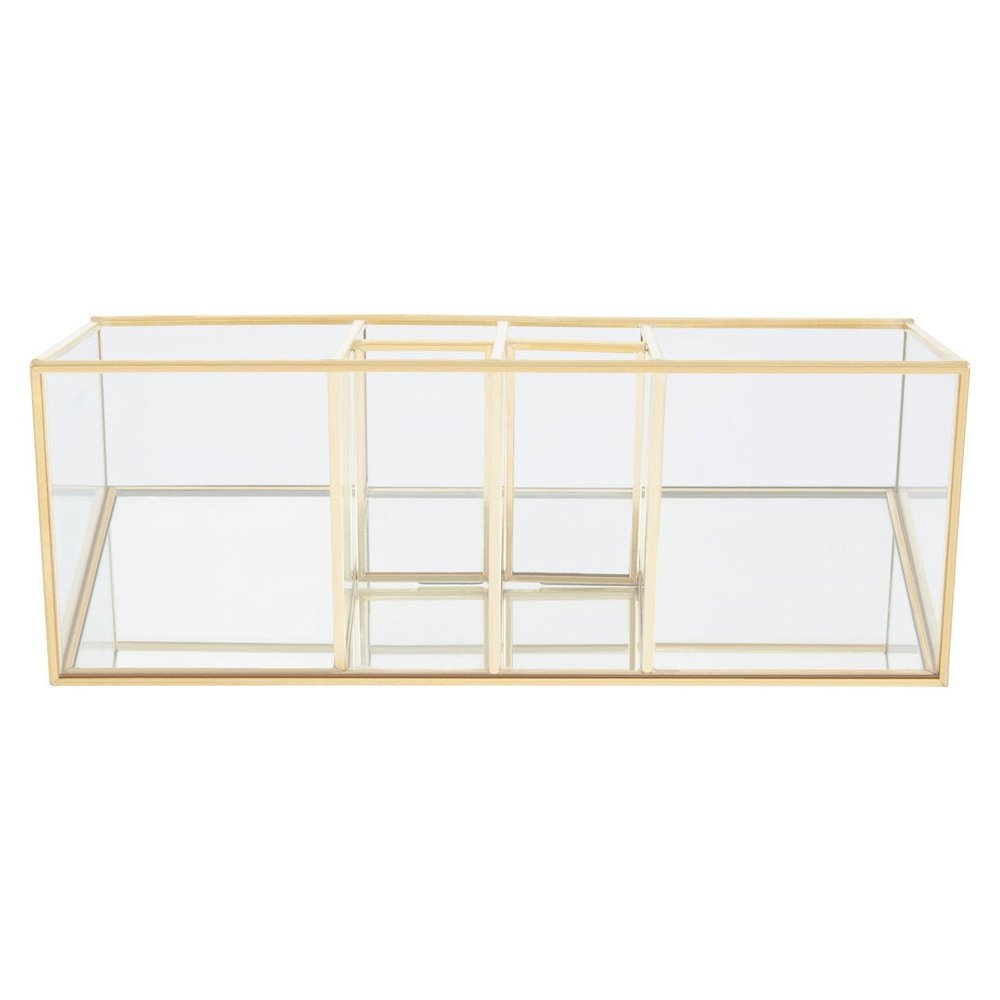 Product photograph of Olivia S Eloise 6 Compartment Cosmetics Organiser In Gold from Olivia's.