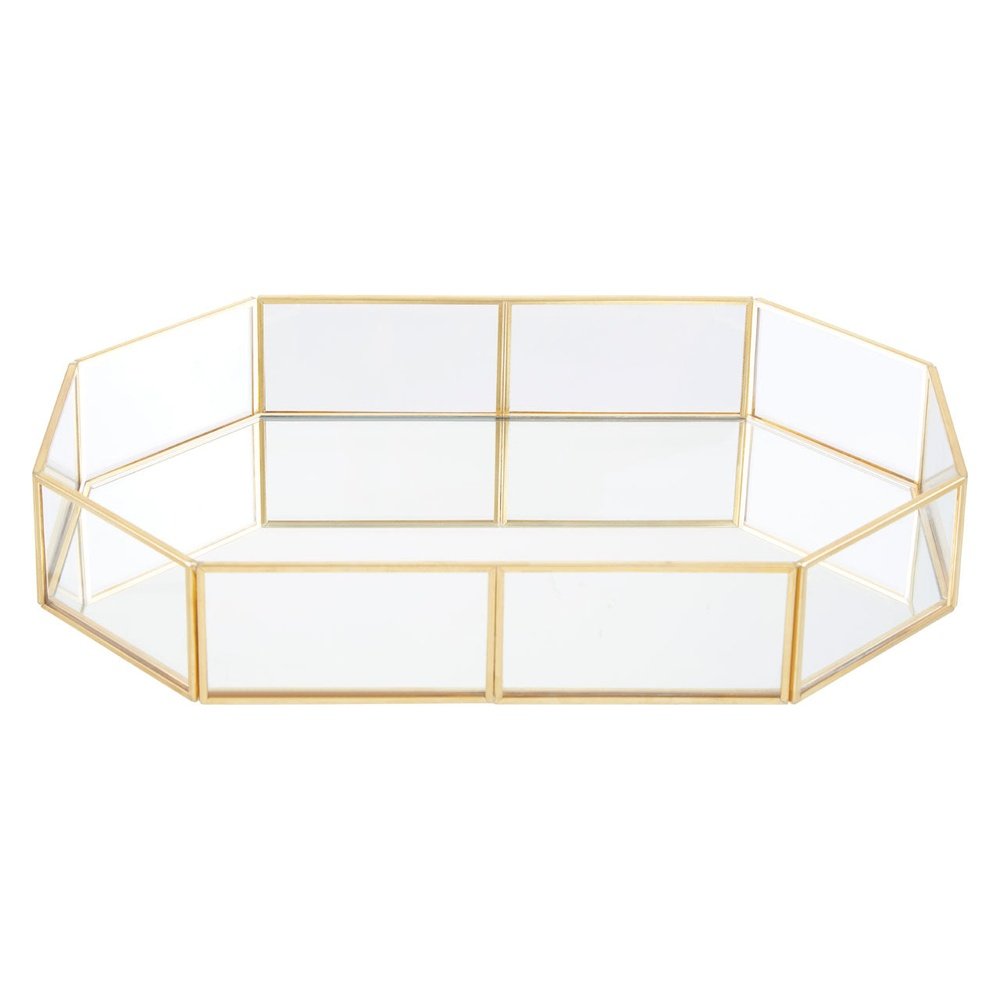 Product photograph of Olivia S Ella Octagonal Cosmetics Tray In Glass from Olivia's