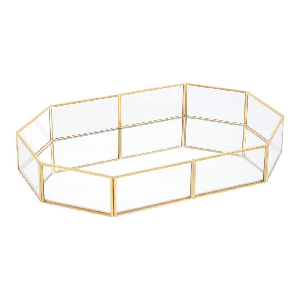 Product photograph of Olivia S Ella Octagonal Cosmetics Tray In Glass from Olivia's.