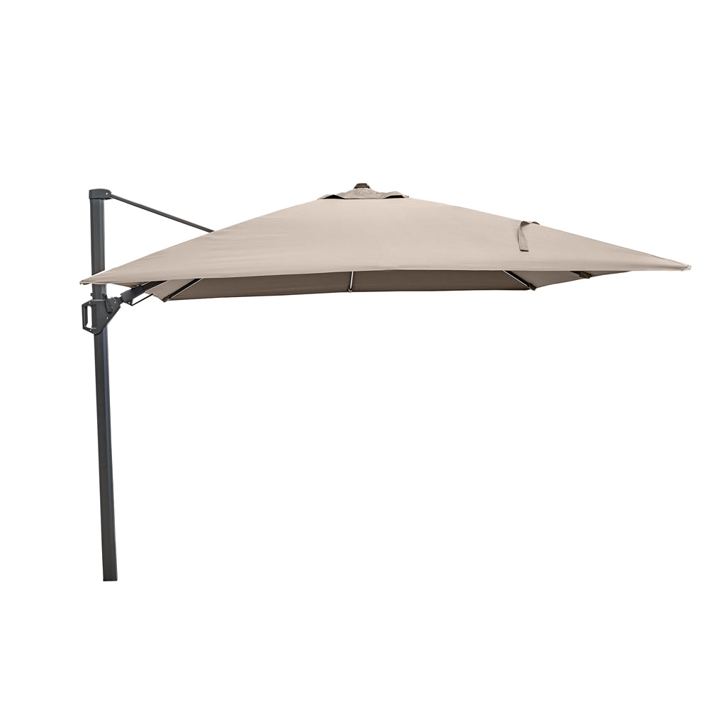 Product photograph of Olivia S Audrey Glow Challenger T2 3m Square Taupe Parasol from Olivia's.