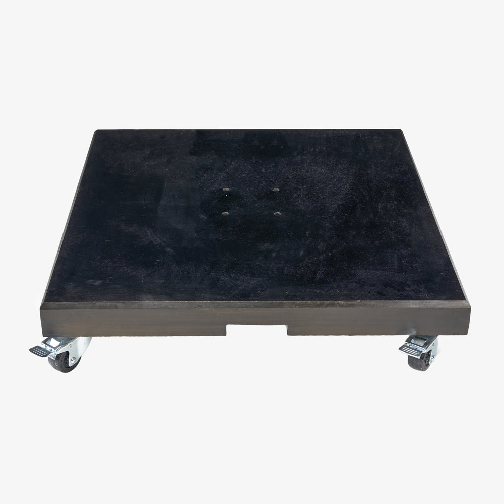 Product photograph of Olivia S Precilla Polished Granite 90kg Wheeled Parasol Base In Black from Olivia's