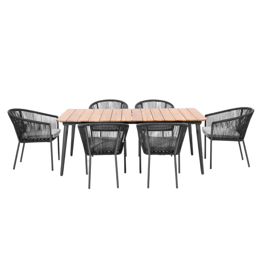 Product photograph of Olivia S Remi Dining Set In Grey from Olivia's