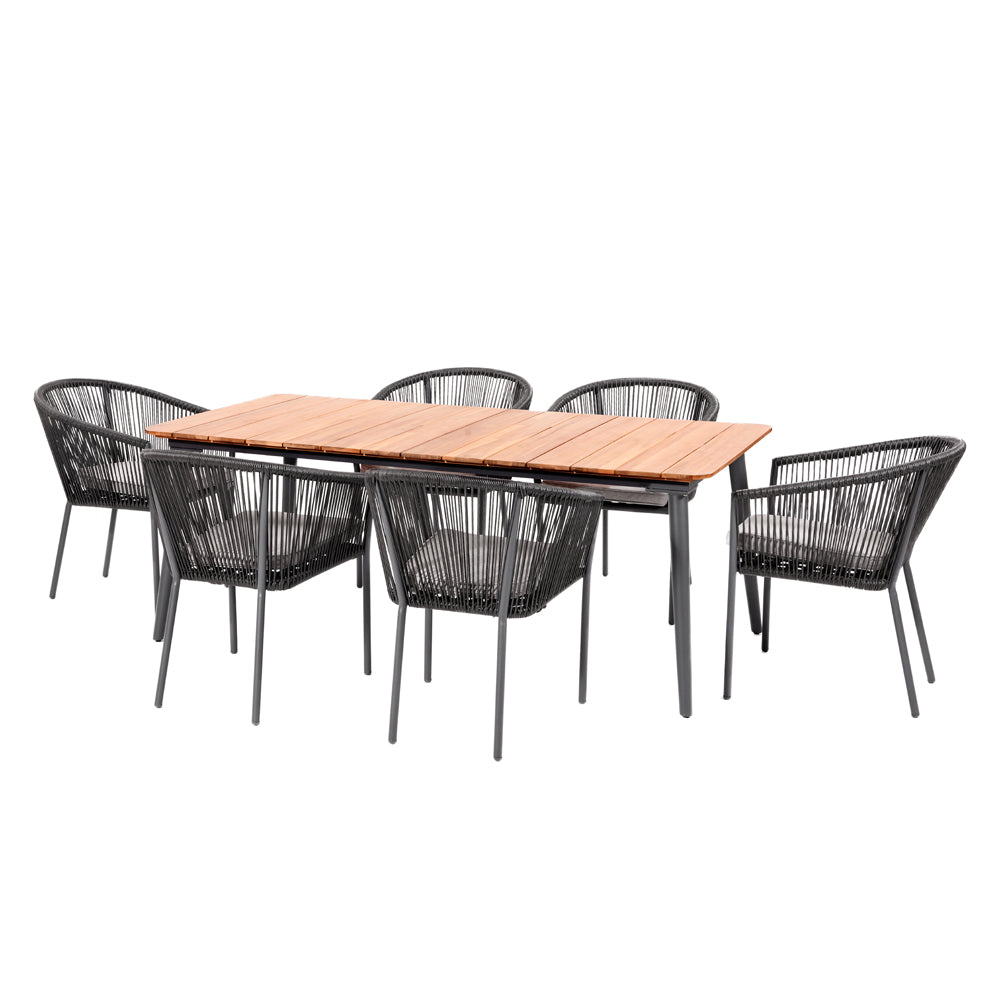 Product photograph of Olivia S Remi Dining Set In Grey from Olivia's.