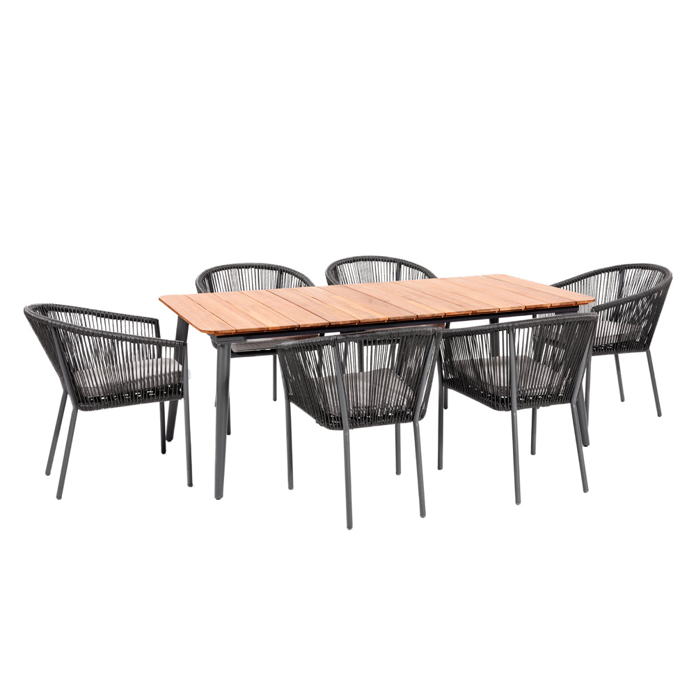 Product photograph of Olivia S Remi Dining Set In Grey from Olivia's.