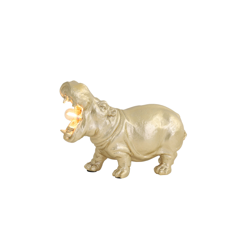 Product photograph of Light Living Hippo Table Lamp Matt Gold from Olivia's