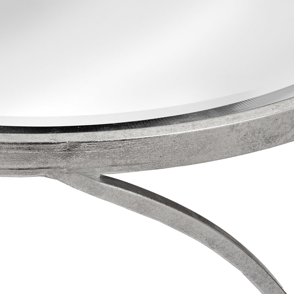 Product photograph of Hill Interiors Set Of 2 Curved Design Side Tables In Silver from Olivia's.