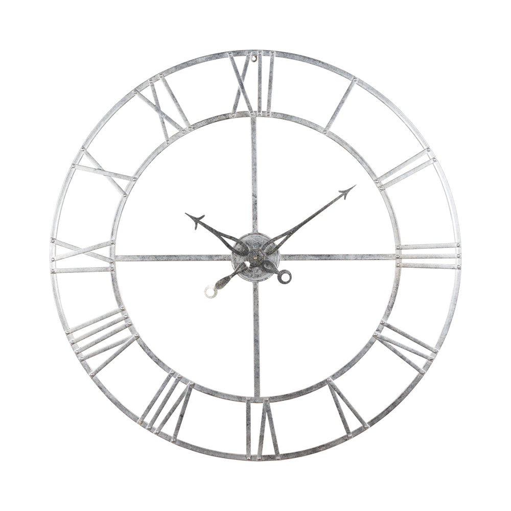 Product photograph of Hill Interiors Large Silver Foil Skeleton Wall Clock from Olivia's