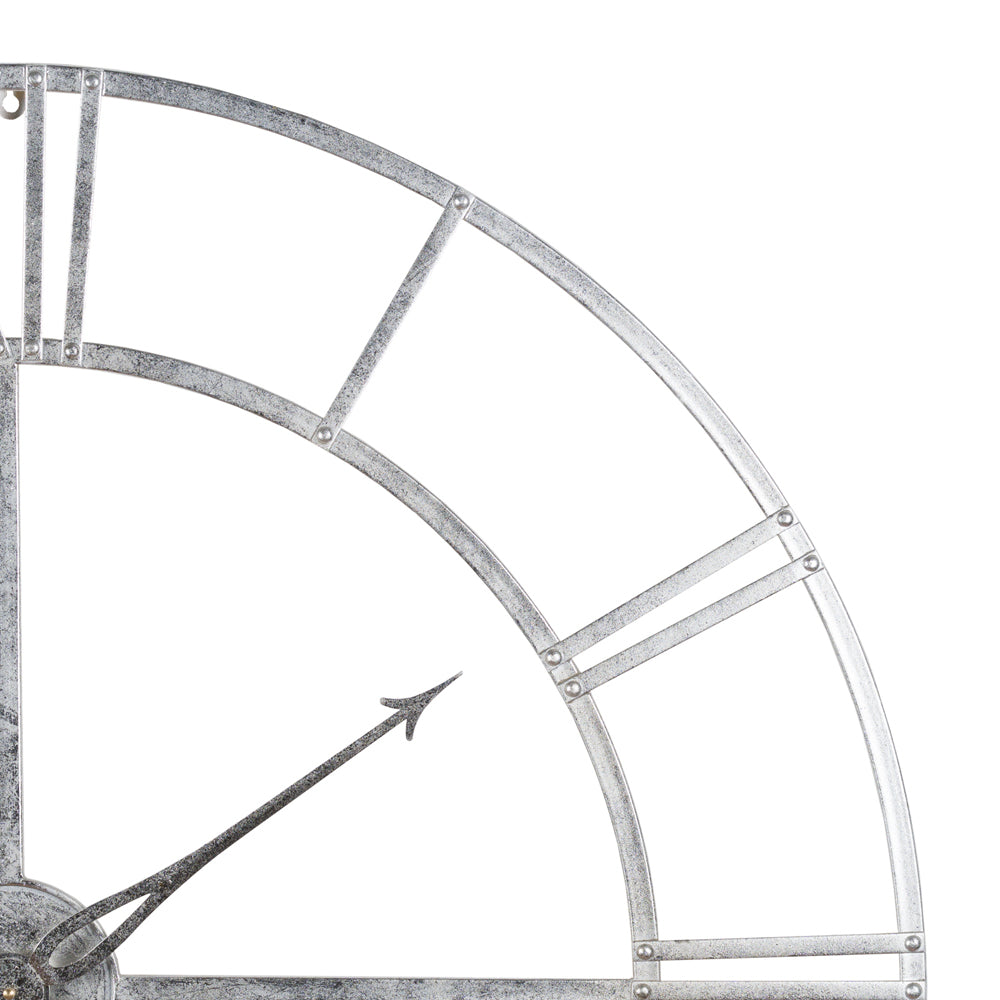Product photograph of Hill Interiors Large Silver Foil Skeleton Wall Clock from Olivia's.