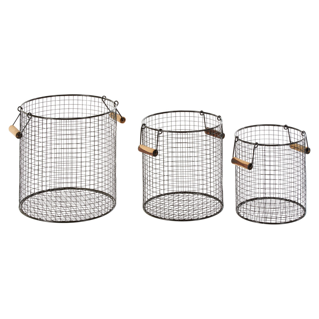 Product photograph of Olivia S Set Of 3 Zuri Black Wire Storage Baskets from Olivia's.