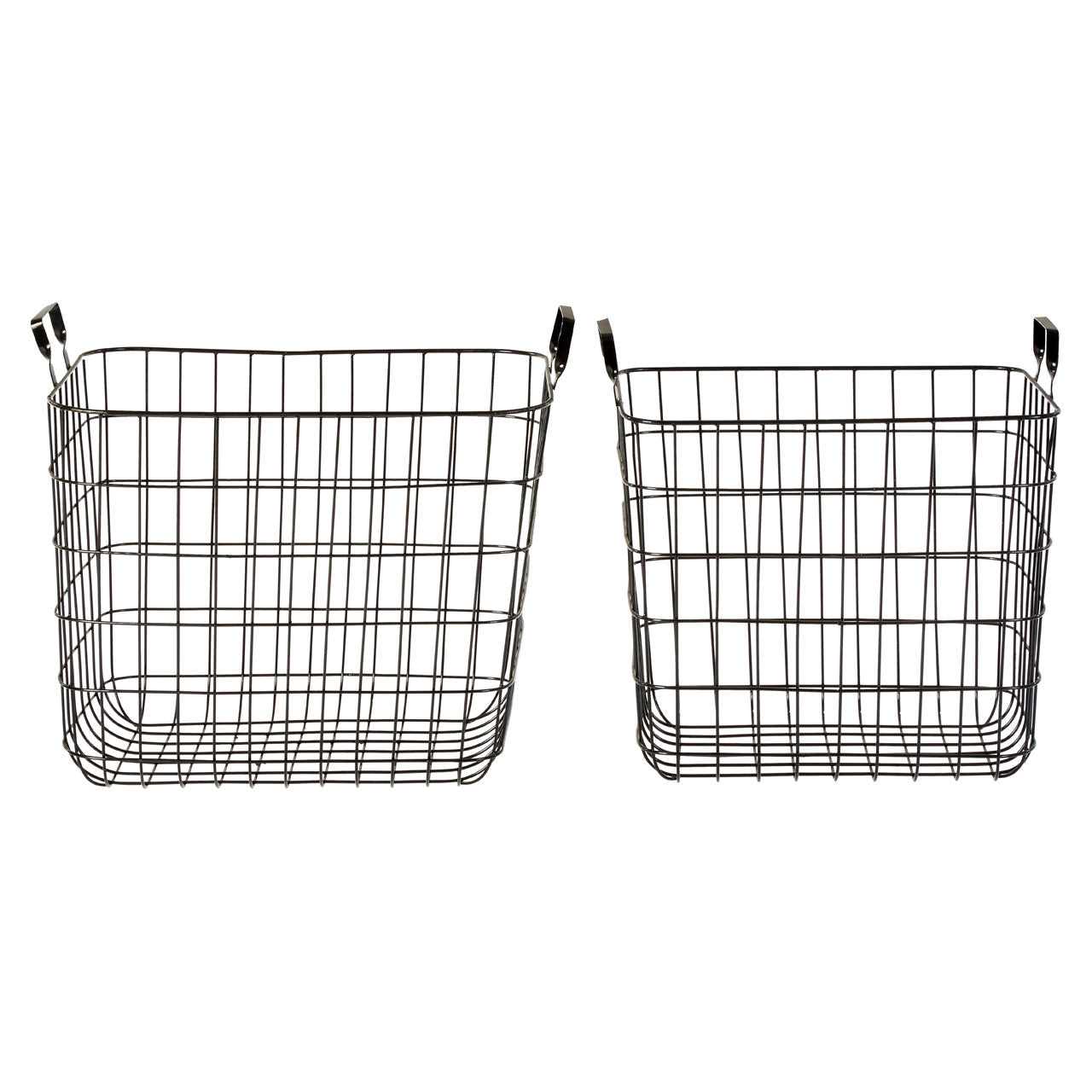 Product photograph of Olivia S Set Of 2 Roman Black Wire Storage Baskets from Olivia's