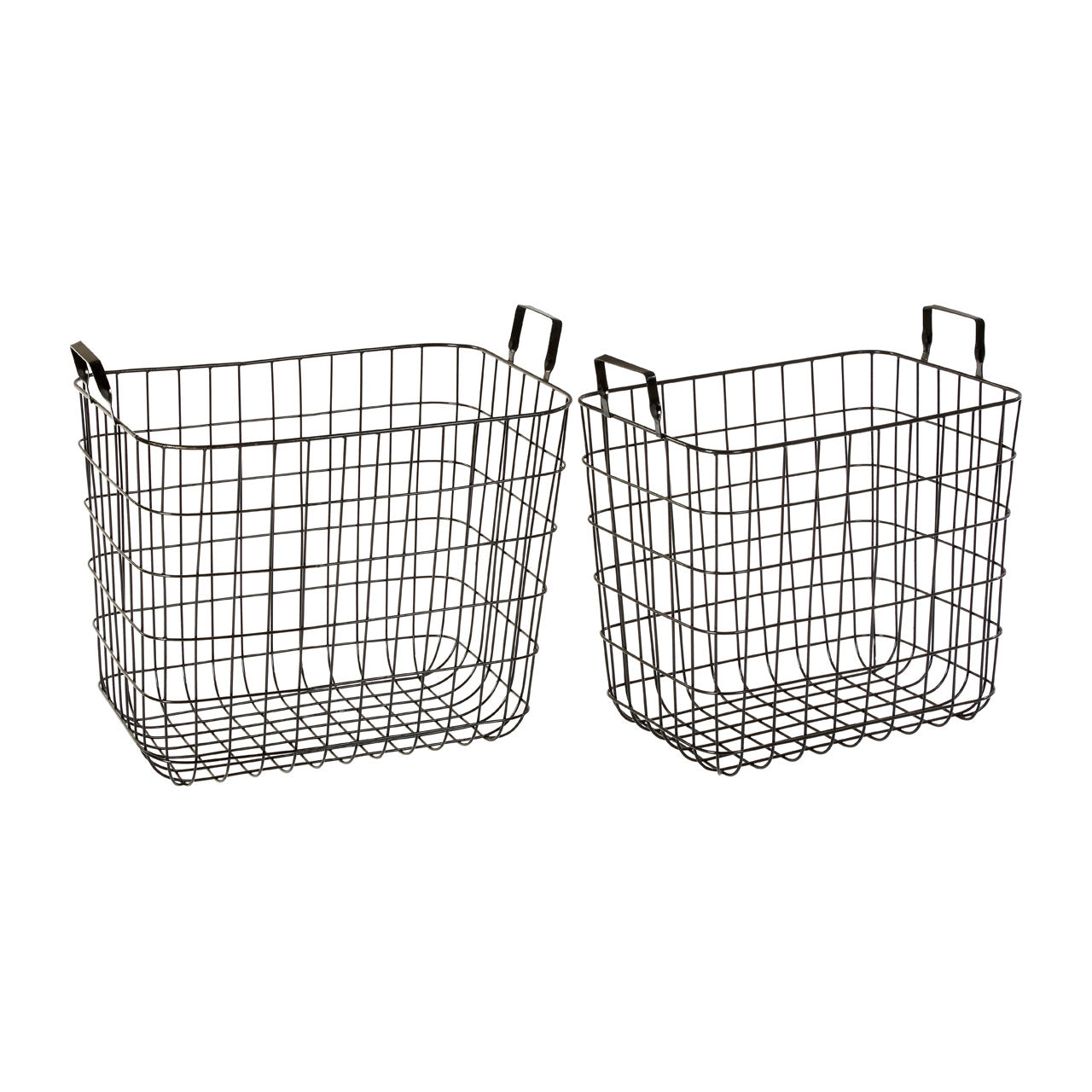 Product photograph of Olivia S Set Of 2 Roman Black Wire Storage Baskets from Olivia's.
