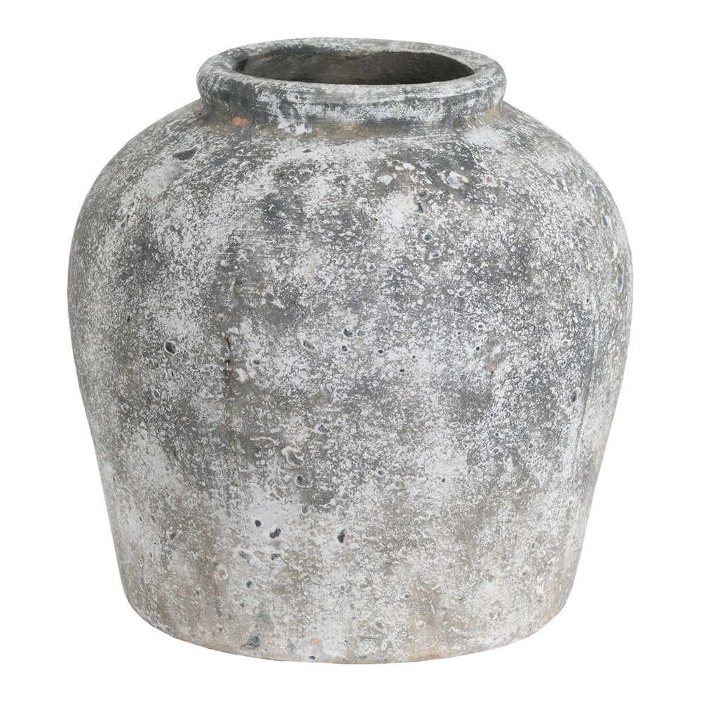 Hill Interiors Aged Ceramic Vase In Stone
