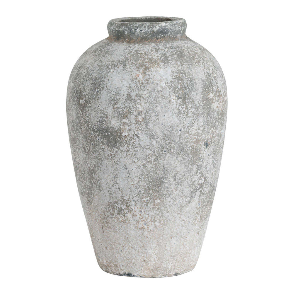 Hill Interiors Tall Aged Ceramic Vase In Stone