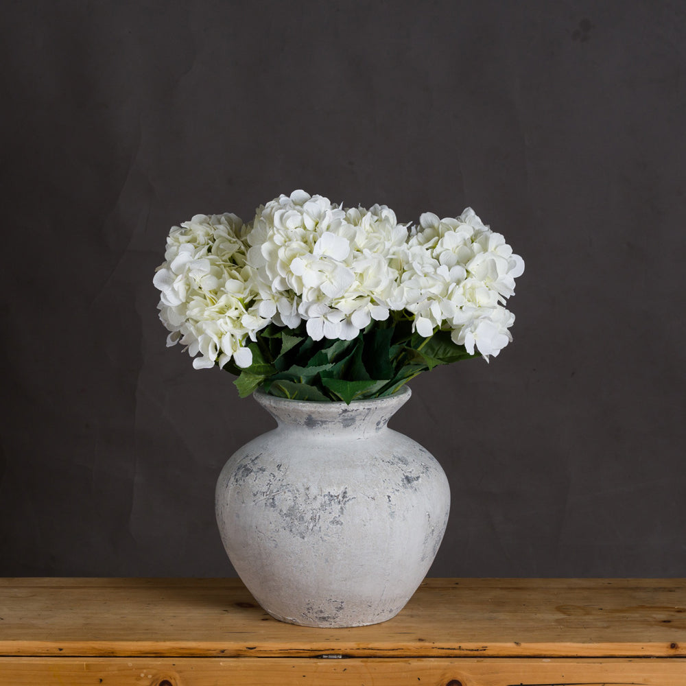 Product photograph of Hill Interiors Darcy Antique Vase In White from Olivia's.