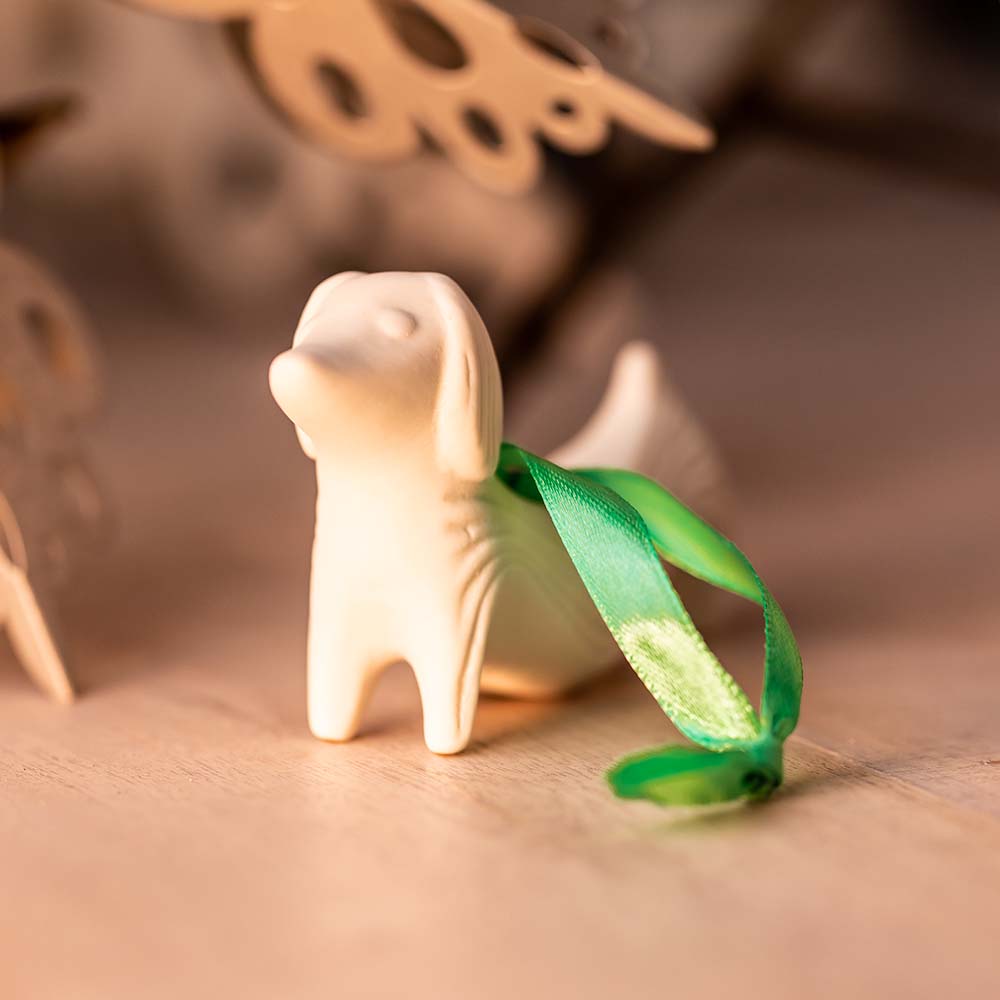 Product photograph of Jonathan Adler Dachshund Ornament White from Olivia's.