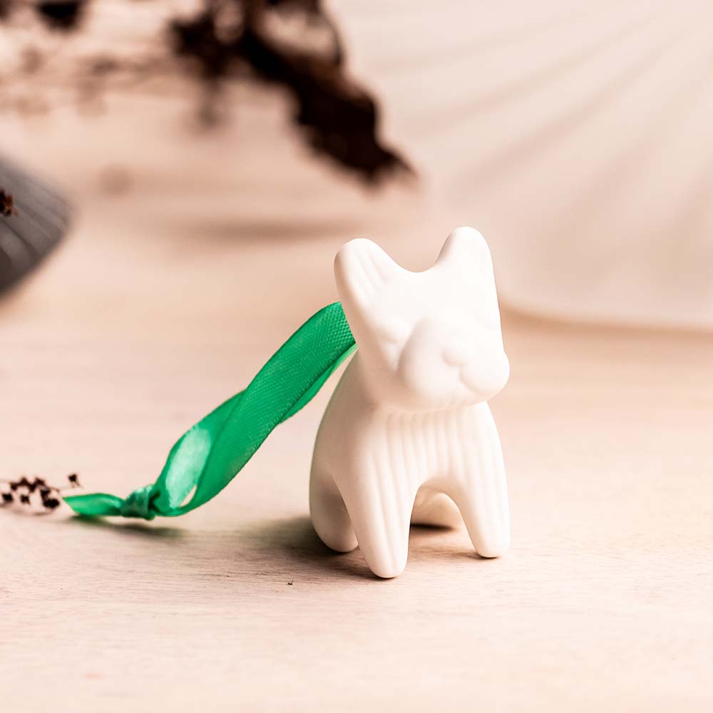 Product photograph of Jonathan Adler French Bulldog Ornament White from Olivia's.