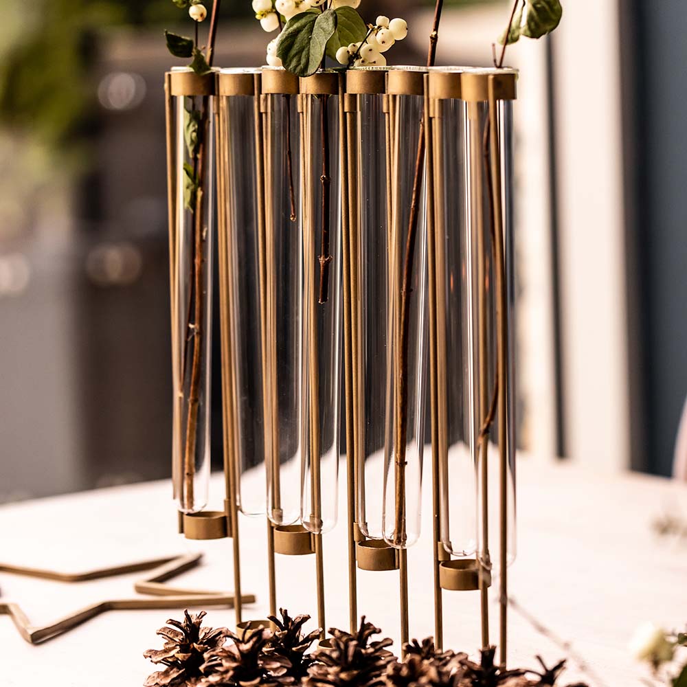 Product photograph of Light Living Tube Vase Brass from Olivia's.