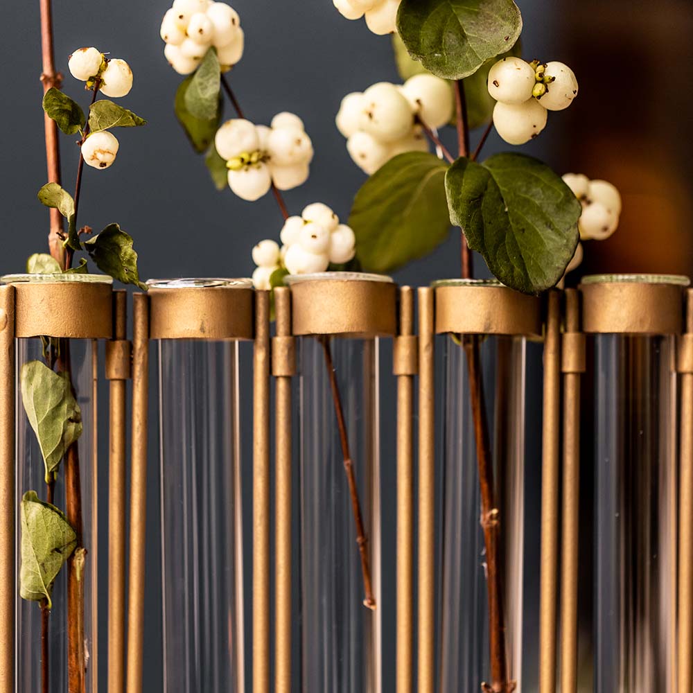 Product photograph of Light Living Tube Vase Brass from Olivia's.
