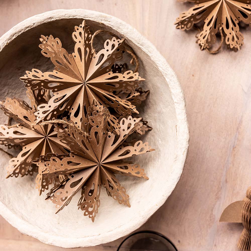 Product photograph of Broste Copenhagen Snowflake Ornament Natural Brown Extra Large from Olivia's.