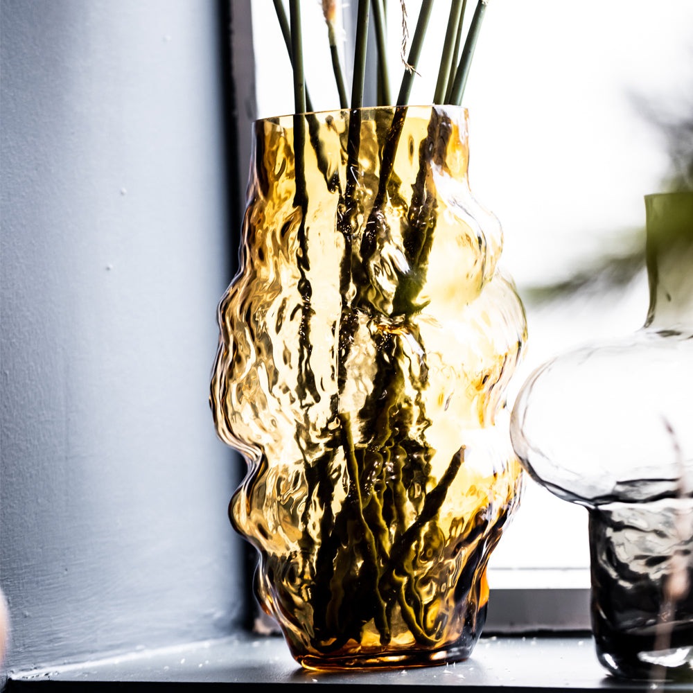 Product photograph of Cozy Living Organic Vase Amber Glass Large from Olivia's.