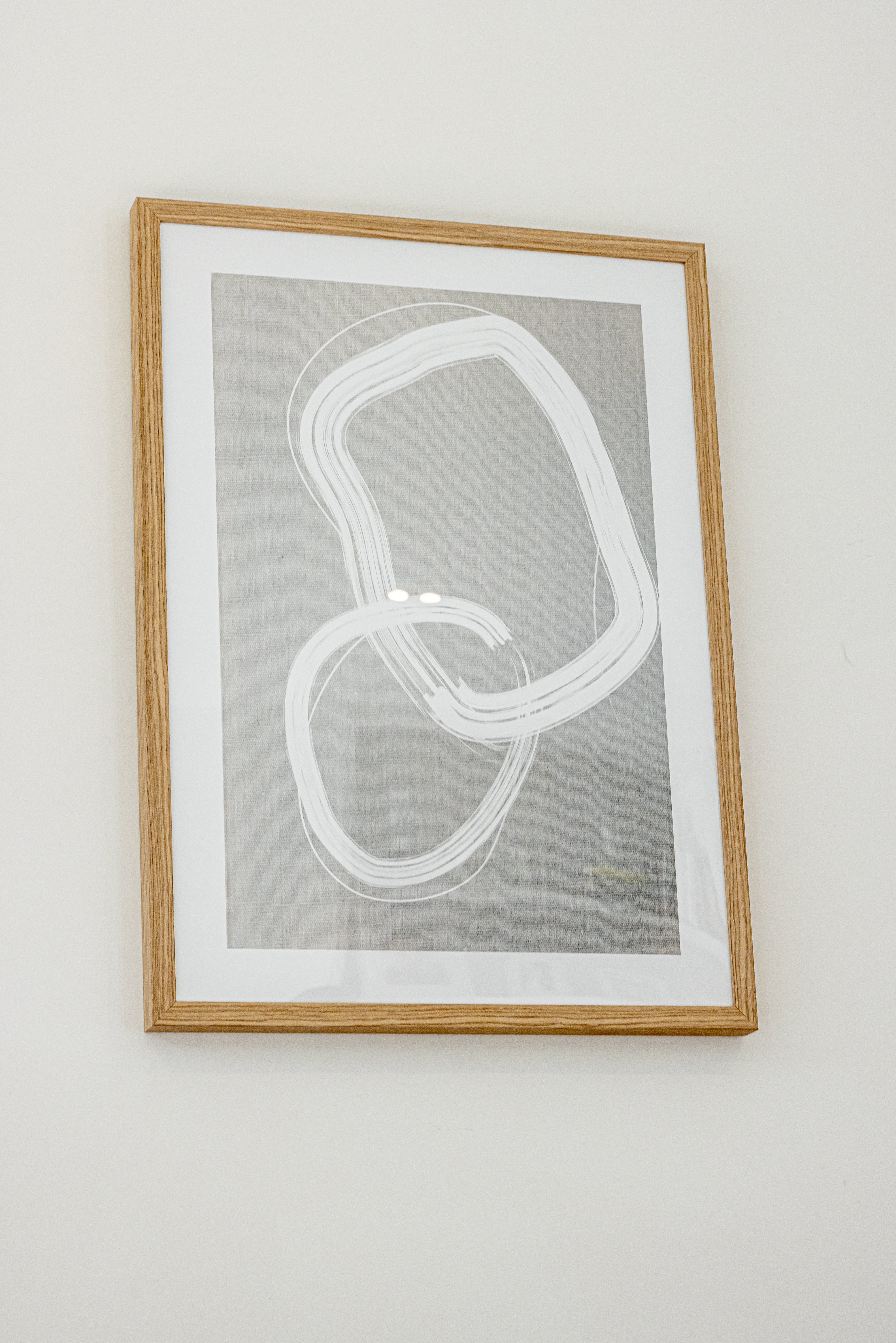 Product photograph of Olivia S Lines No 2 Oak Framed Wall Art Neutral Outlet from Olivia's.