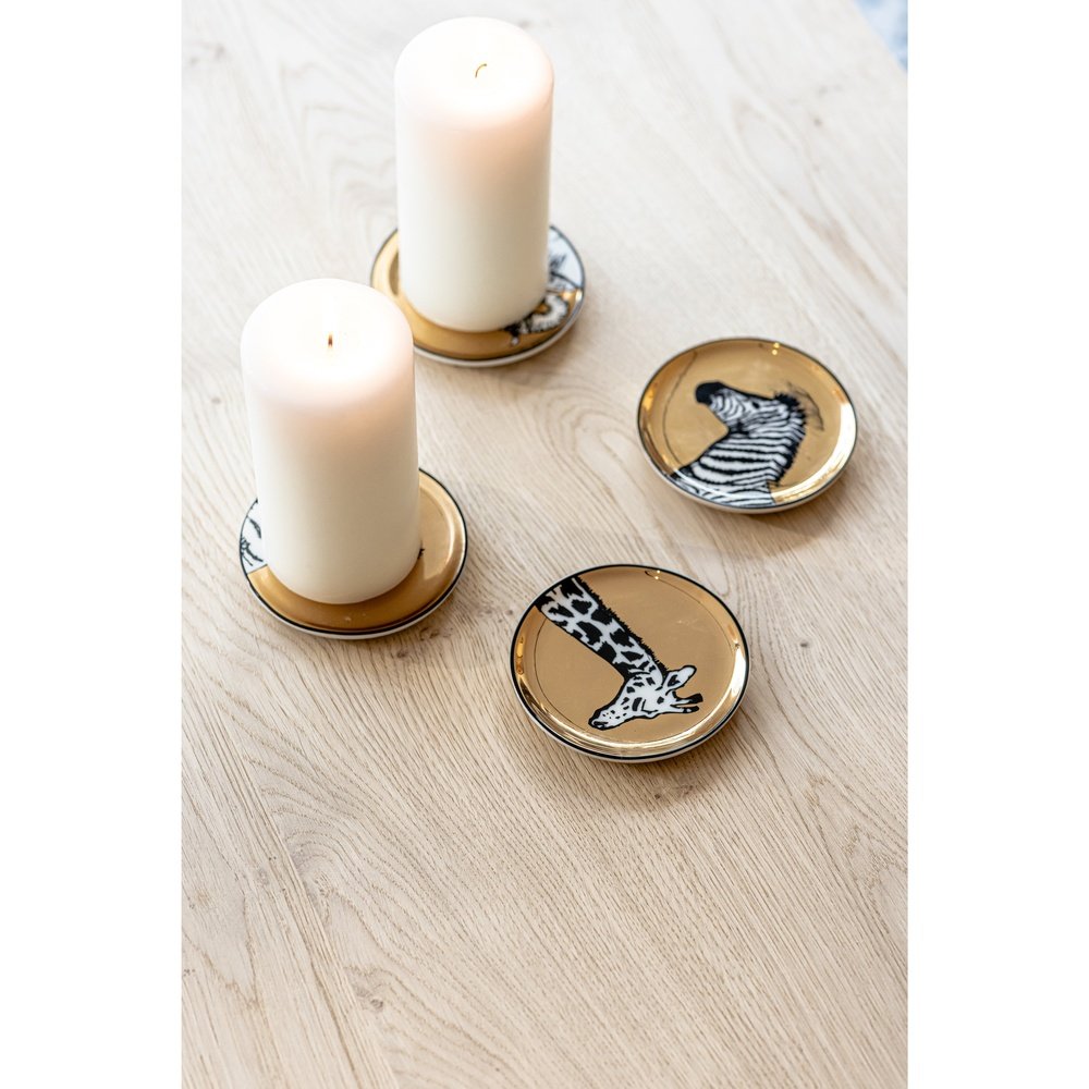 Product photograph of Jonathan Adler Animalia Coaster Gold from Olivia's.