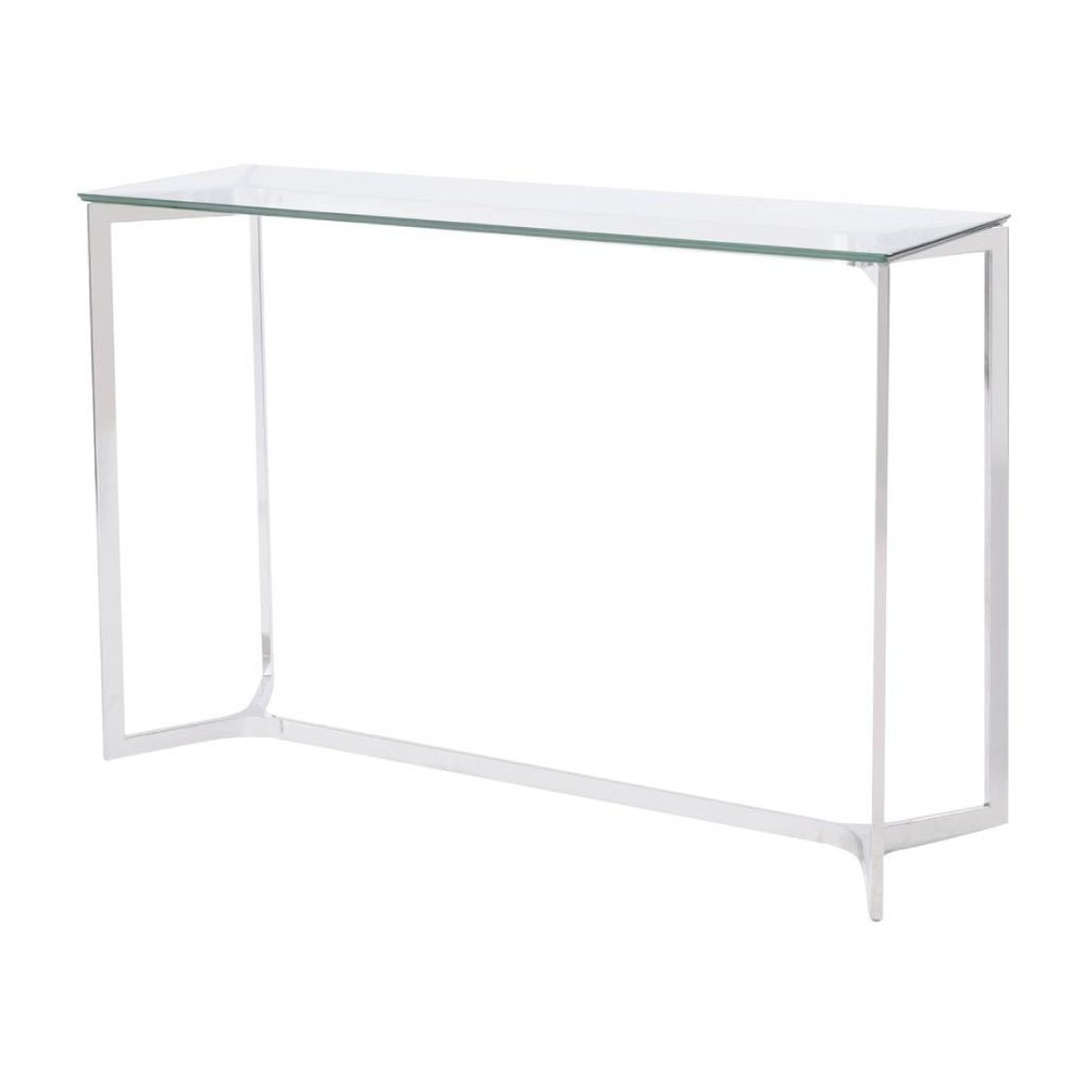 Product photograph of Libra Midnight Mayfair Collection - Linton Console Table Stainless Steel And Glass from Olivia's