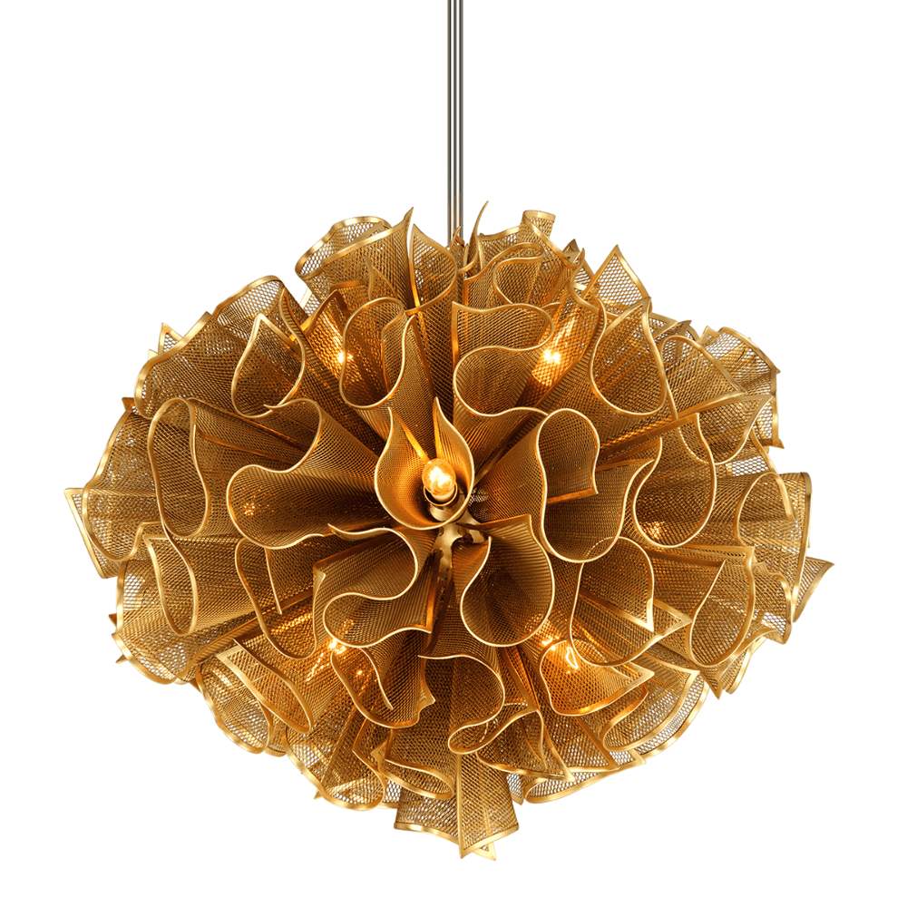 Product photograph of Hudson Valley Lighting Pulse 12lt Pendant In Gold Leaf from Olivia's