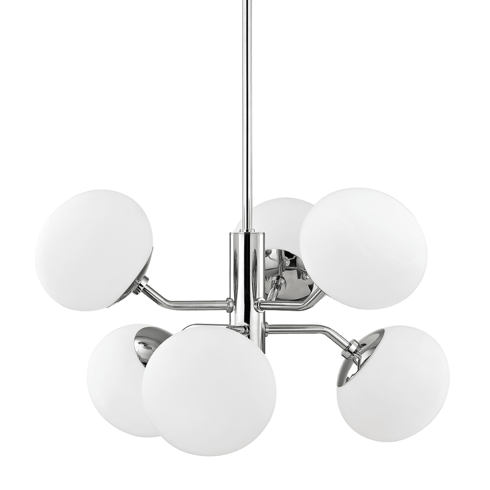 Product photograph of Hudson Valley Lighting Estee 6 Light Chandelier In Polished Nickel from Olivia's