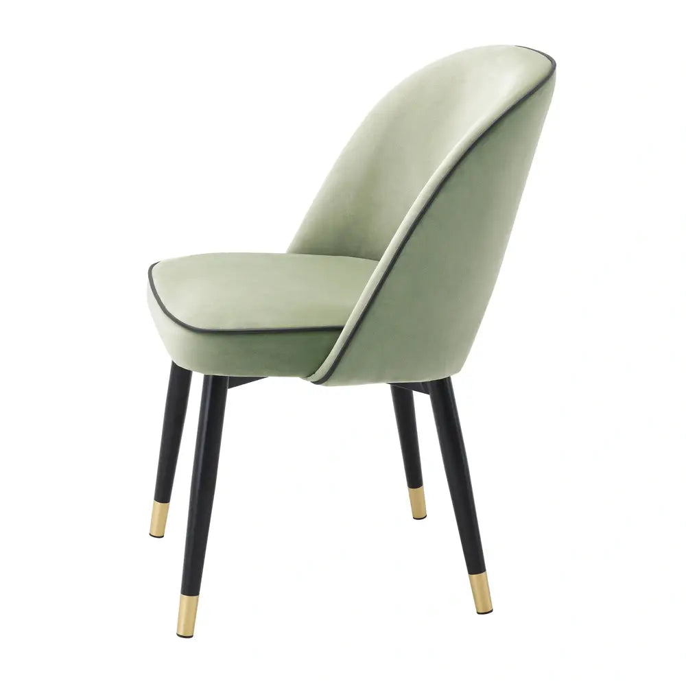 Product photograph of Eichholtz Set Of 2 Cliff Dining Chairs In Savona Pistache Green Velvet from Olivia's.