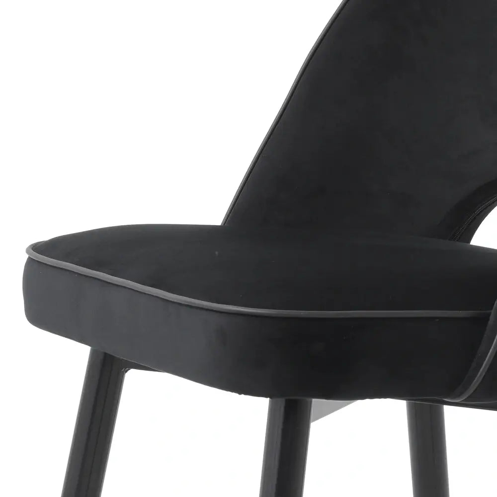 Product photograph of Eichholtz Set Of 2 Cliff Dining Chairs In Velvet Roche Black from Olivia's.