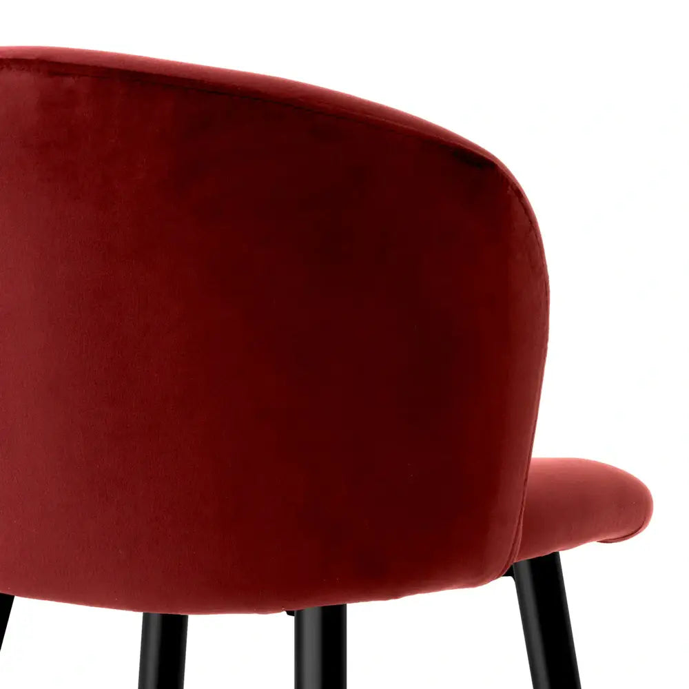 Eichholtz Volante Bar Stool in Roche Bordeaux Velvet