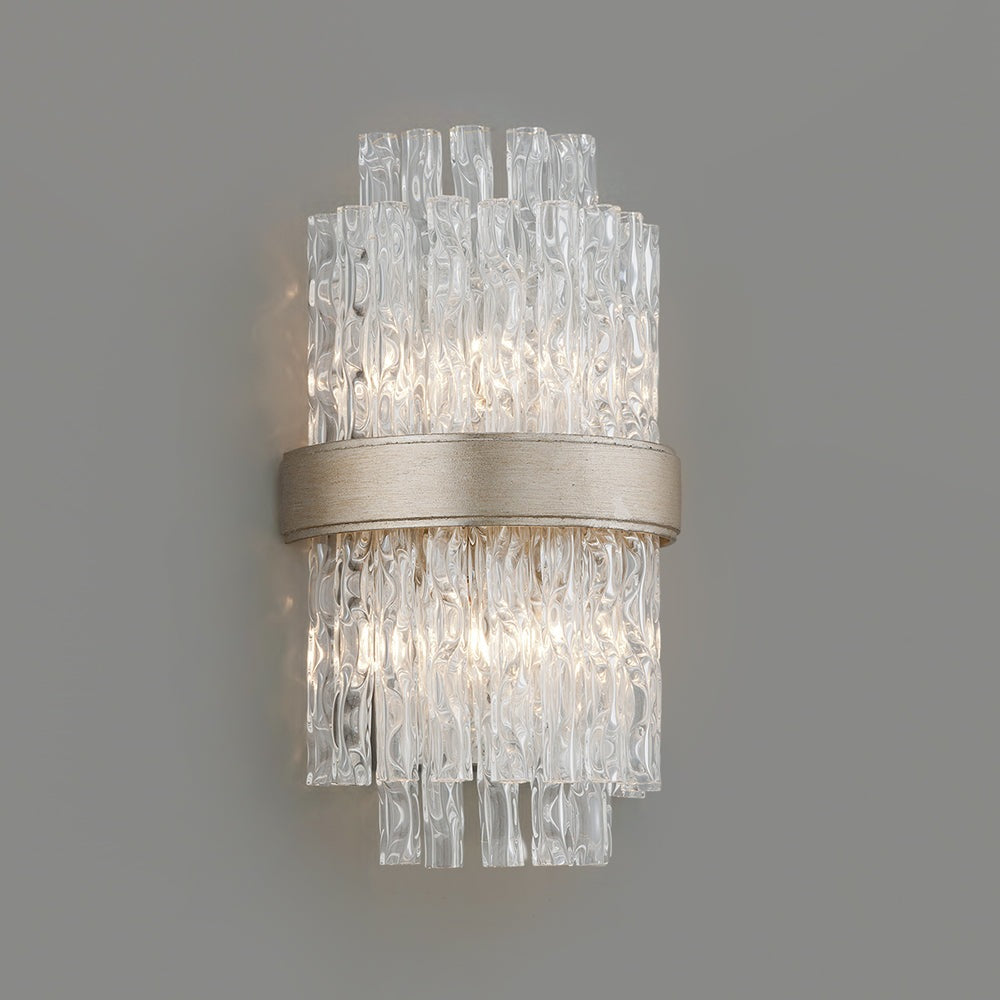 Product photograph of Hudson Valley Lighting Chime Silver Base And Clear Tubular Glass Shade Wall Light from Olivia's.