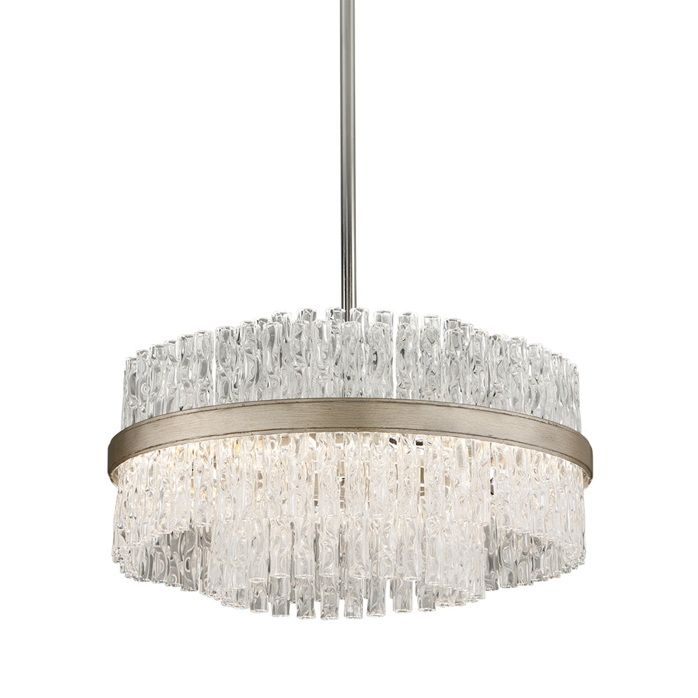 Hudson Valley Lighting Chime Silver Base And Clear Tubular Glass Shade Chandelier Large