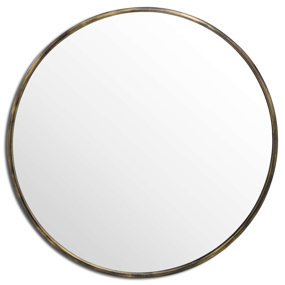 Product photograph of Hill Interiors Large Narrow Edged Mirror In Antique Brass from Olivia's