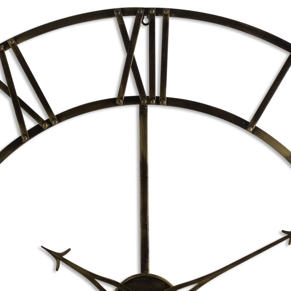 Product photograph of Hill Interiors Large Antique Skeleton Clock In Brass from Olivia's.
