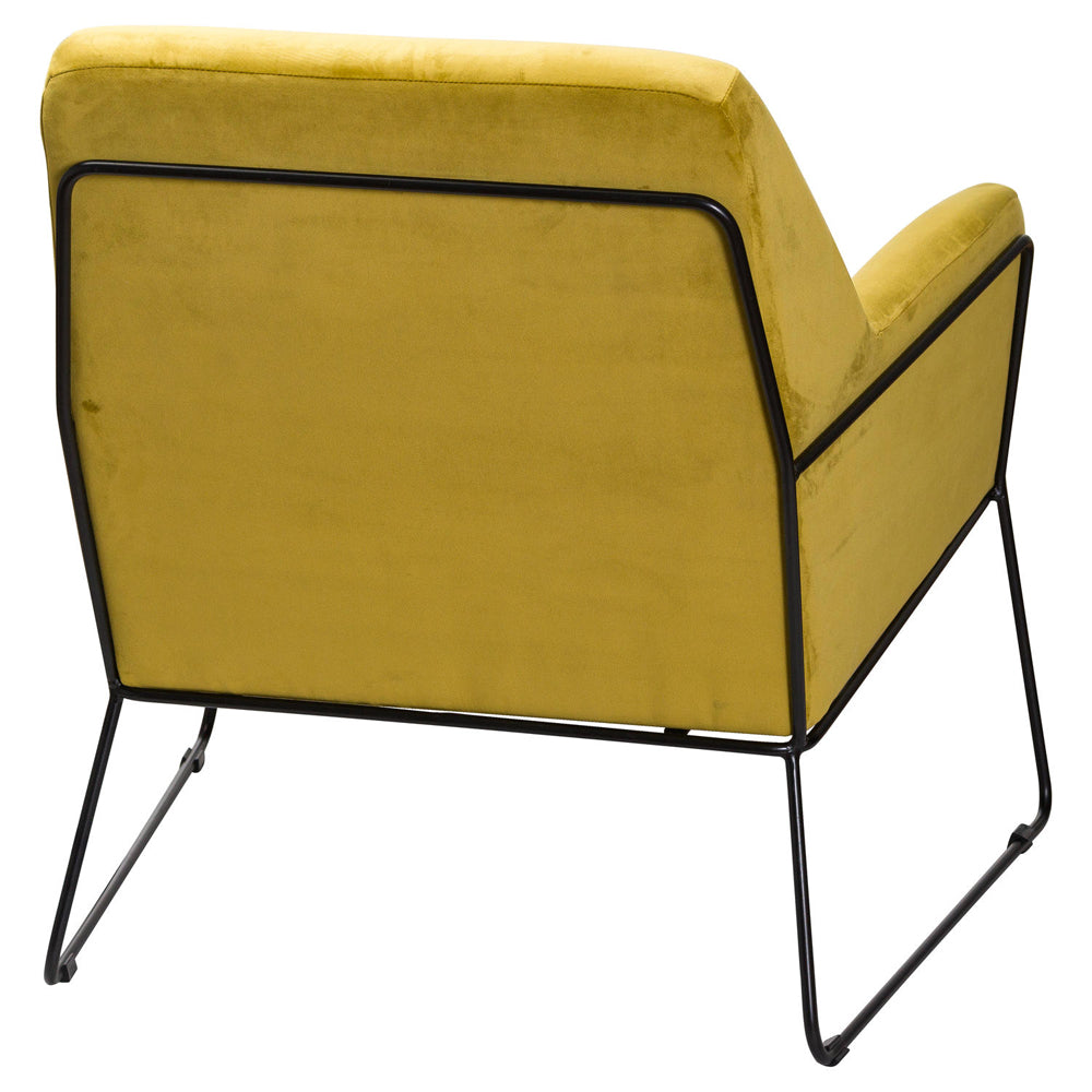 Product photograph of Hill Interiors Eva Velvet Club Chair In Mustard from Olivia's.