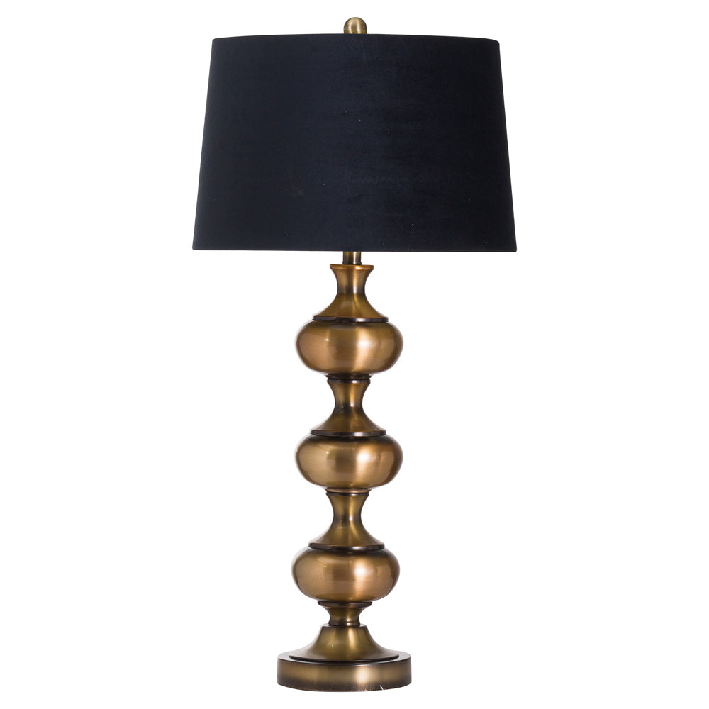 Product photograph of Hill Interiors Santiago Bronze Table Lamp With Black Velvet Shade from Olivia's