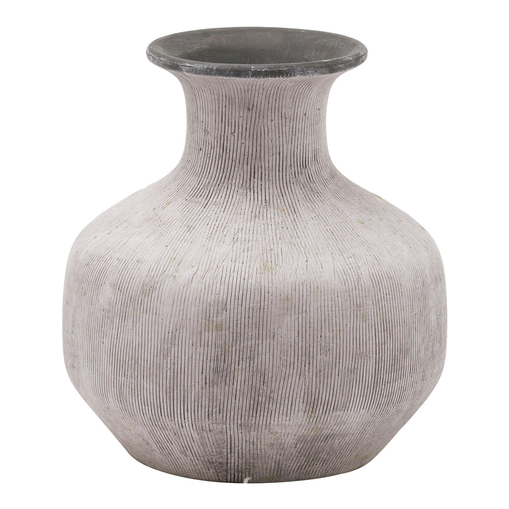 Hill Interiors Bloomville Squat Vase In Stone