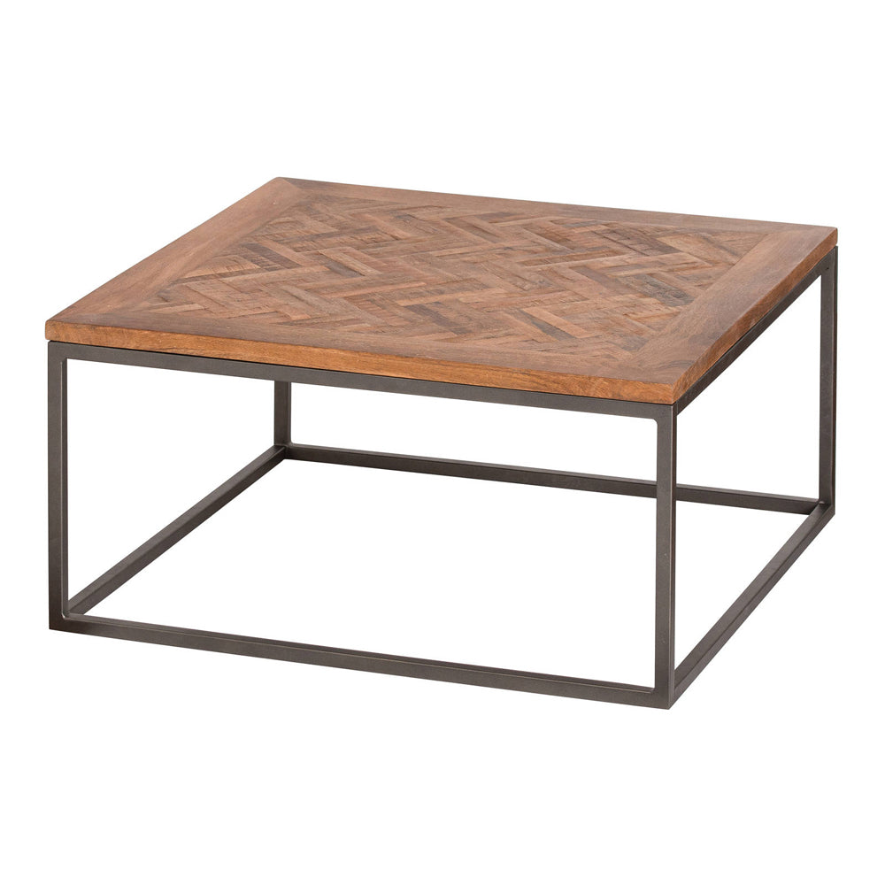Hill Interiors Hoxton Collection Coffee Table With Parquet Top In Brown