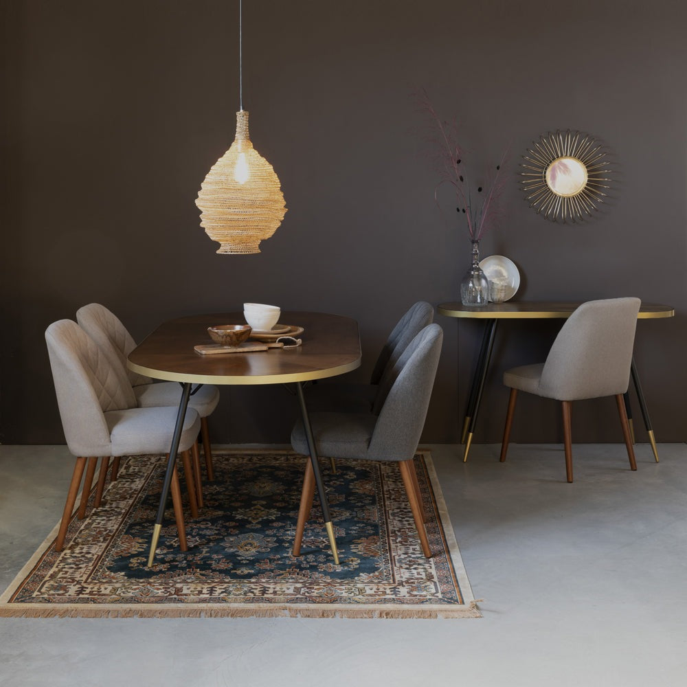 Product photograph of Olivia S Nordic Living Collection - Daven Oval Dining Table In Brown from Olivia's.