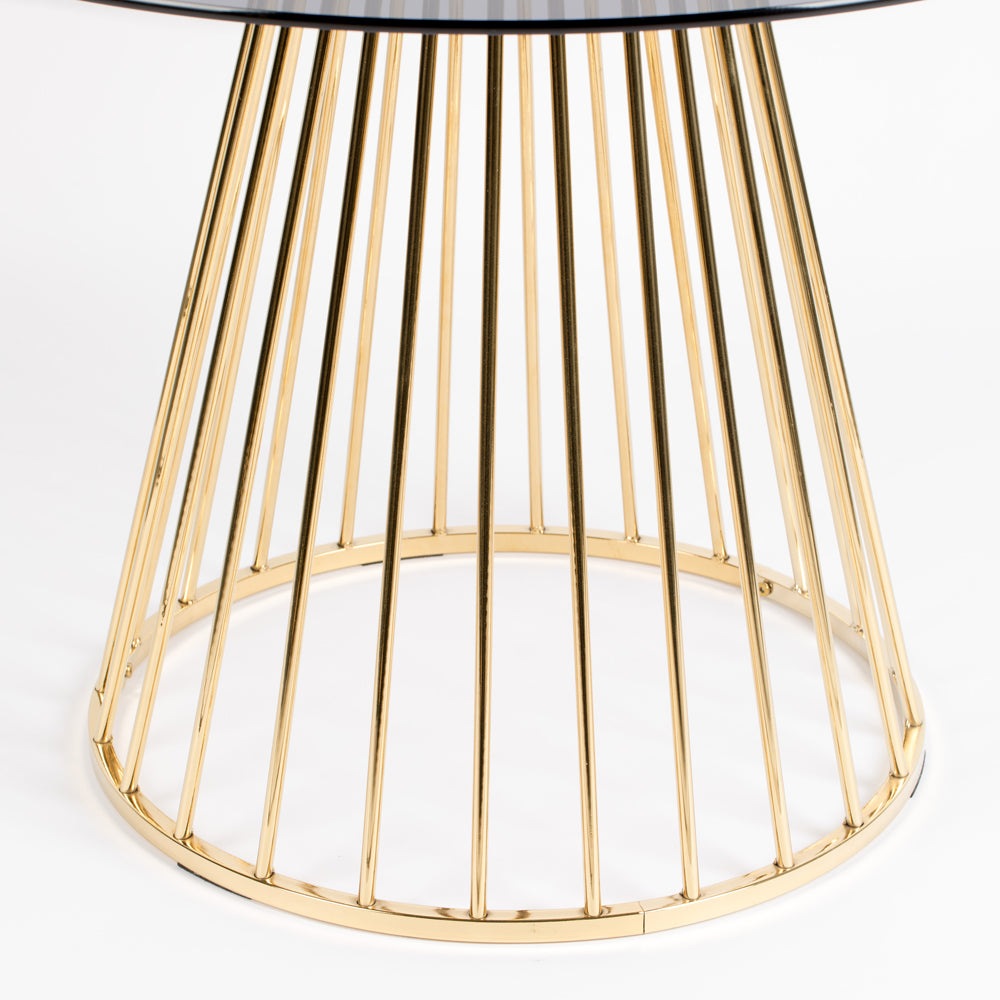 Product photograph of Olivia S Nordic Living Collection - Fokus Dining Table In Gold from Olivia's.