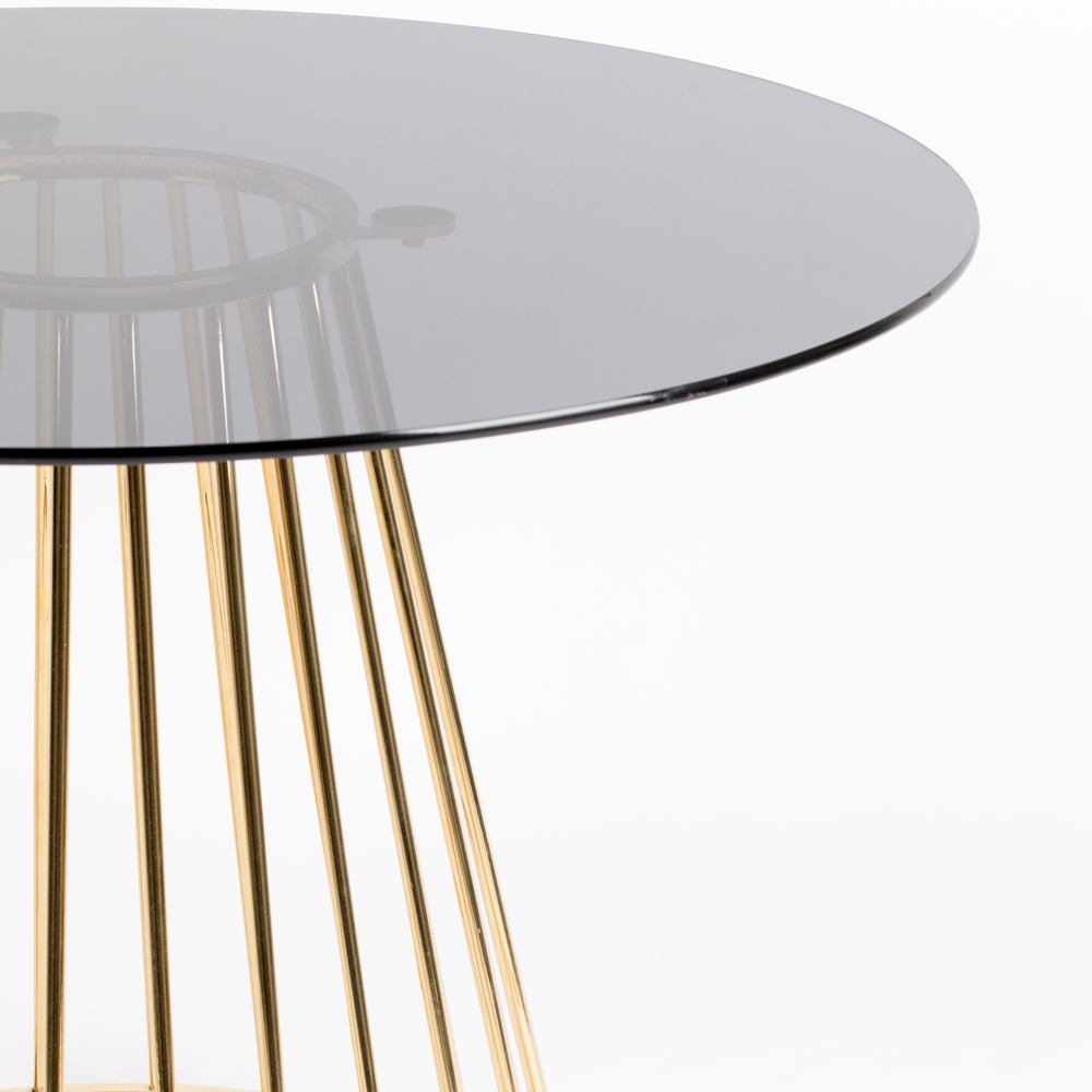 Product photograph of Olivia S Nordic Living Collection - Fokus Dining Table In Gold from Olivia's.